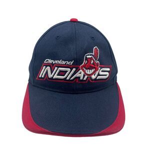Cleveland Indians Hat Cap Strap Back Red Blue Chief Wahoo MLB Baseball Mens